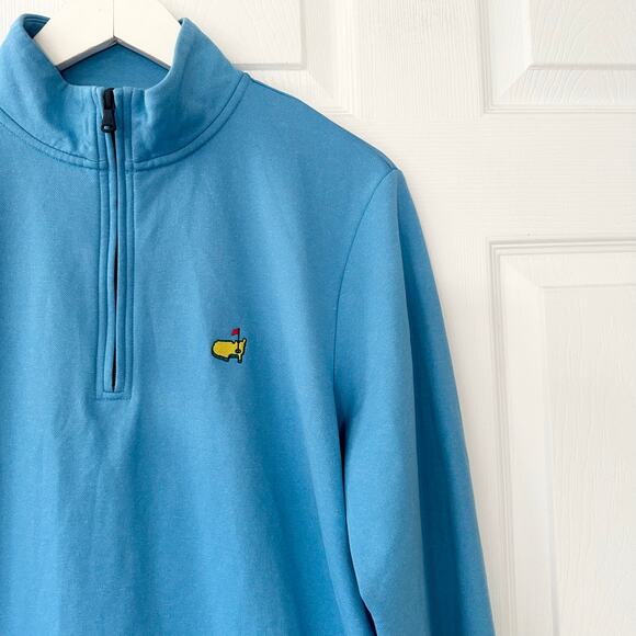 Masters Tech Blue Quarter Zip Performance Long Sleeve Pullover Small Men Augusta - Picture 4 of 10